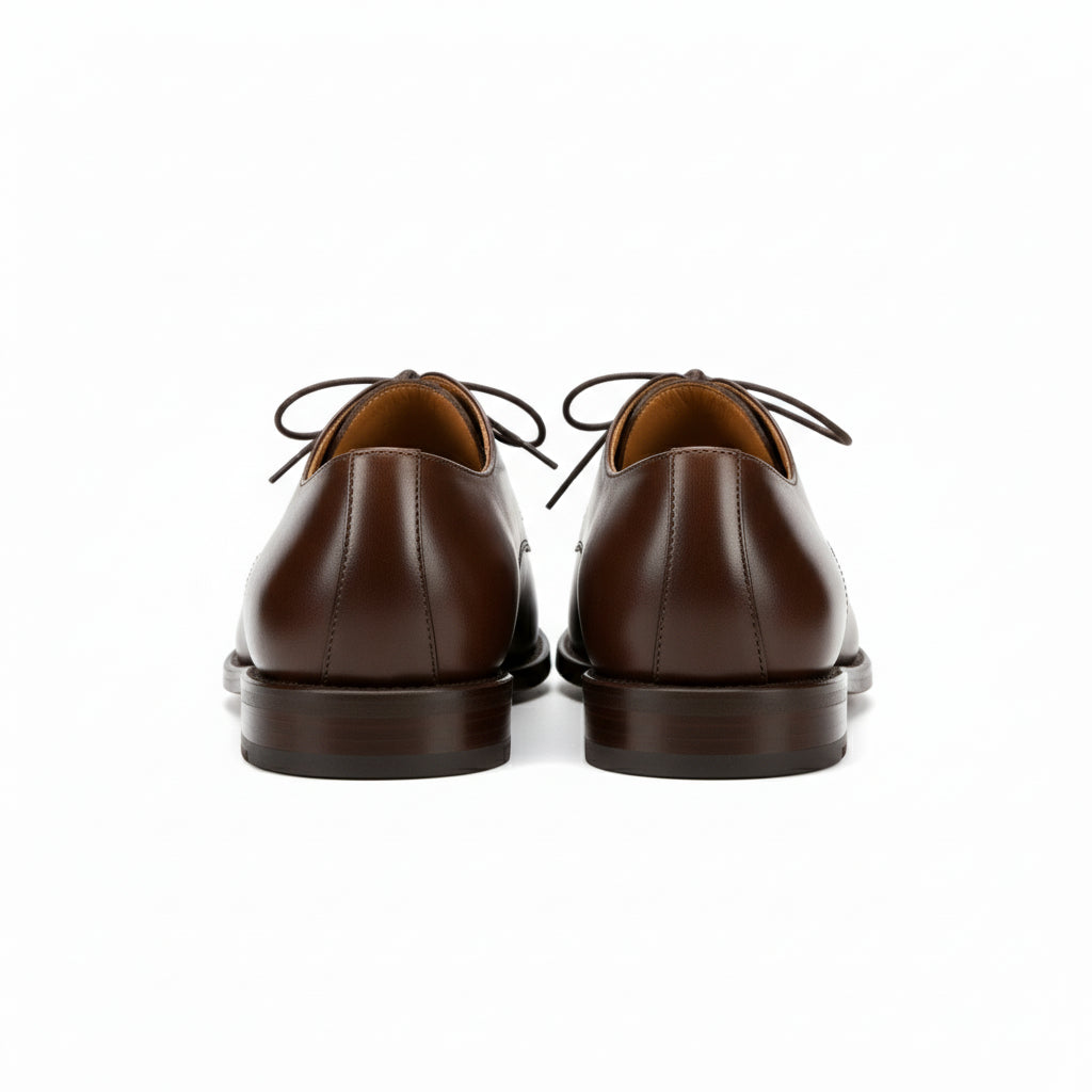Leather Travel Duffel Bag with Shoe Compartment - back-view