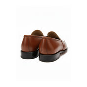 Two-Tone Leather Loafer Moccasins in Brown and White - back-view