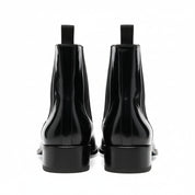 back-view - Unisex Patent Leather High Ankle Boots