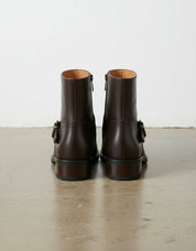back-view - Women's Handmade Brown Ankle-High Leather Artisan Moto Boots