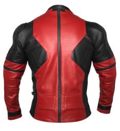 Black and Red Leather Jacket for Bikers/ Racers, Leather Biker Jacket