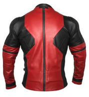 Red and Black Leather Biker Jacket - Image 2