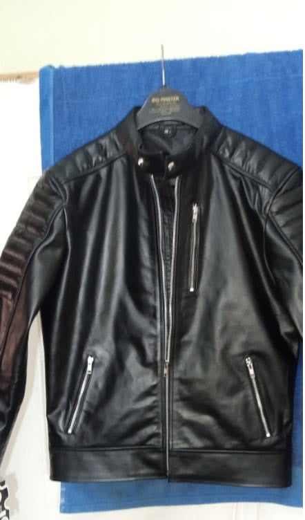 Men's Black Genuine Leather Slim Fit Jacket - Image 4