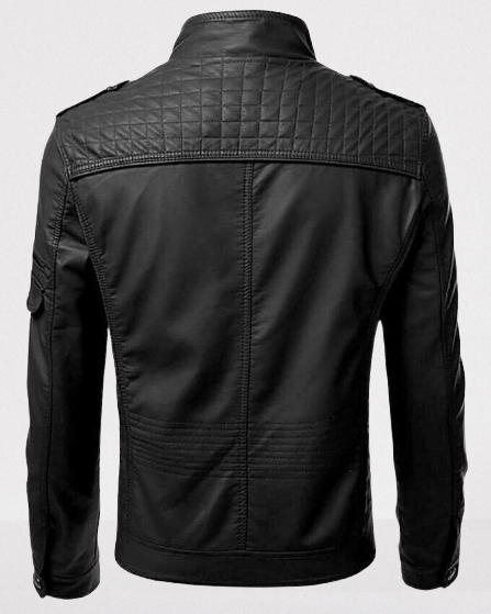 Black Leather Biker Fashion Jacket for Men, Men Leather Outerwear