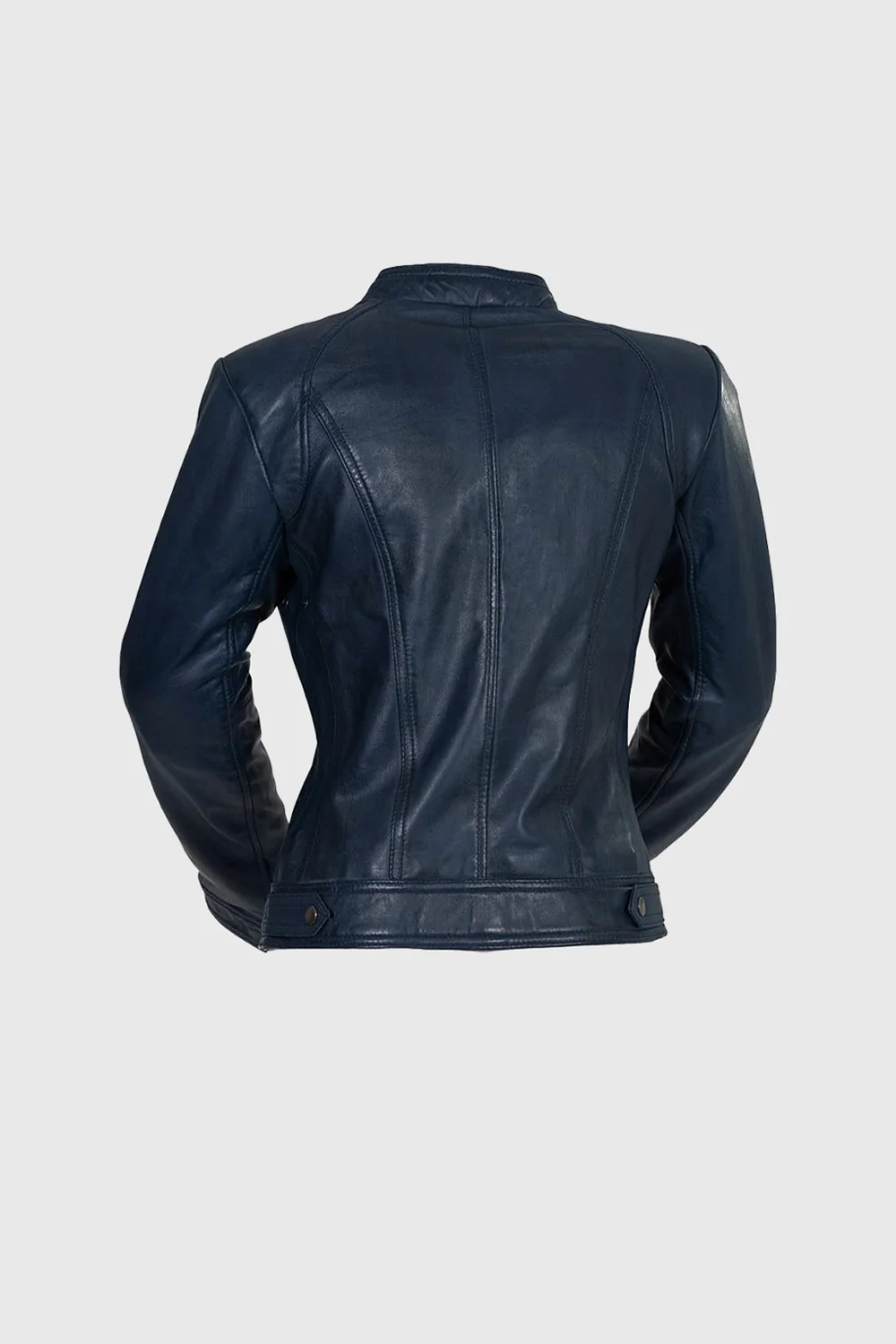Women's Blue Genuine Leather Jacket, Women's Streetwear Genuine Leather Jacket - Image 8