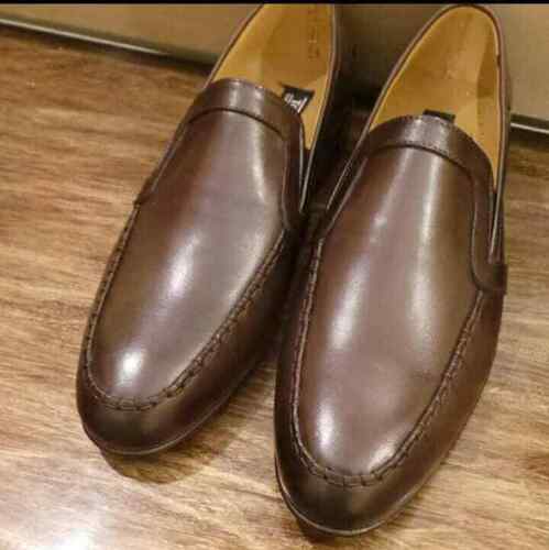 Brown Leather Casual Loafer Shoes for Men, Casual Slip on Shoes