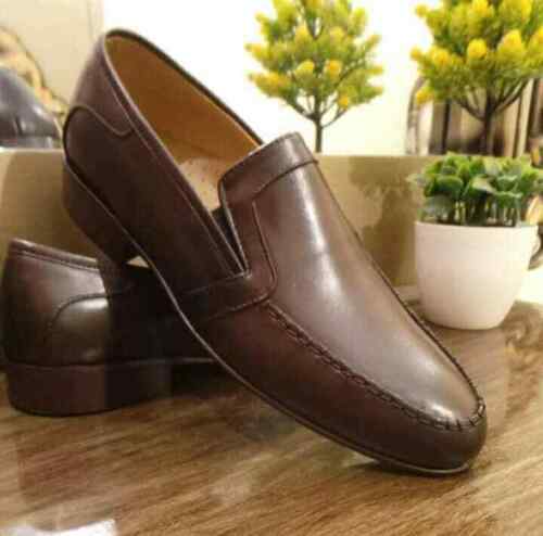 Brown Leather Casual Loafer Shoes for Men, Casual Slip on Shoes