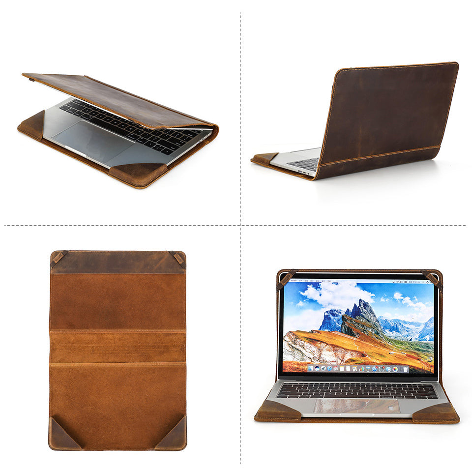 Business 13-Inch Laptop Case Genuine Leather Sleeve for MacBook Pro/Air 13.