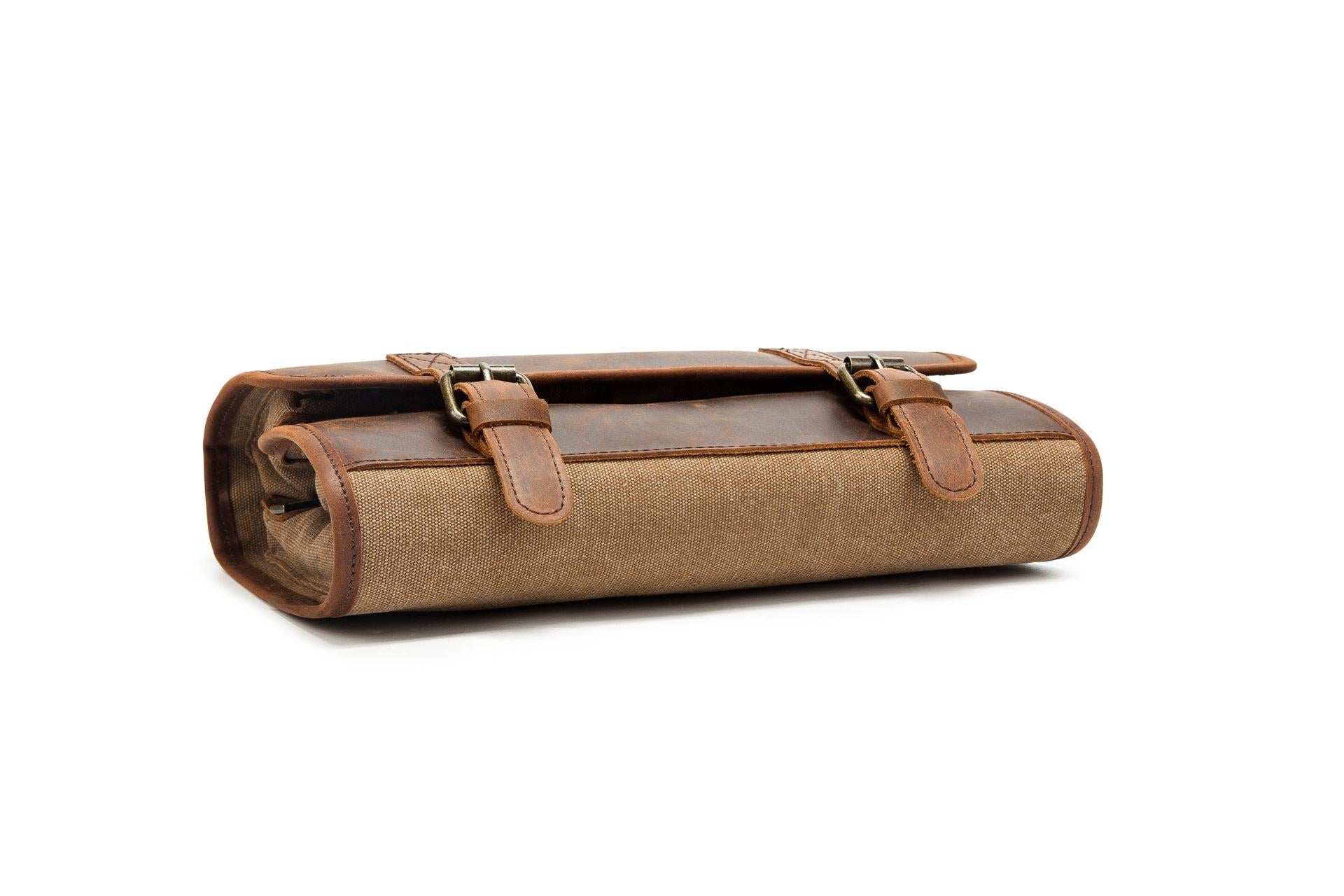 Canvas Leather Classic Hanging Toiletry Bag