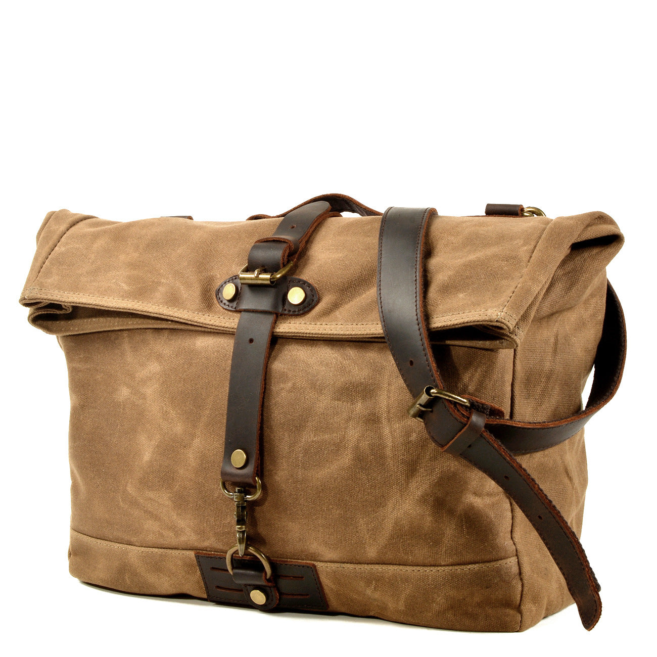 Casual Crossbody Messenger Bag with Rolltop Design