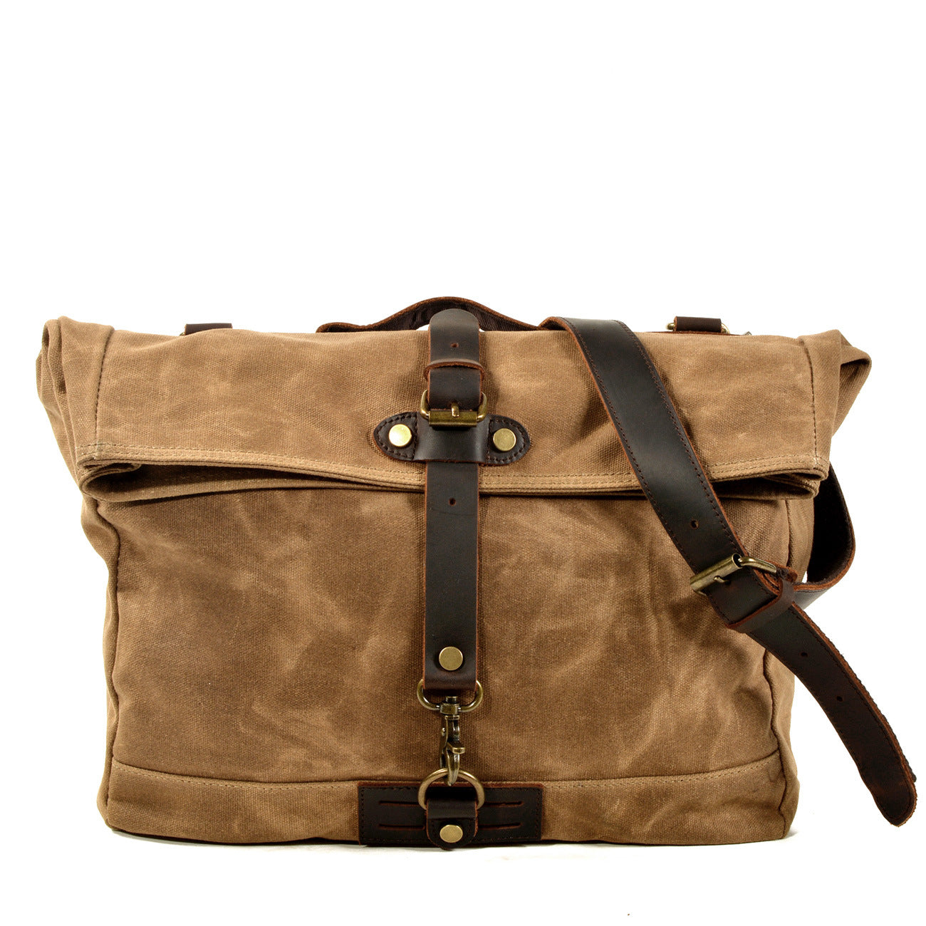 Casual Crossbody Messenger Bag with Rolltop Design