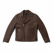 close-up-lay-flat - Men's Cafe Racer Leather Jacket, Biker Jacket, Leather Moto Jacket, Handmade Motorcycle Jacket