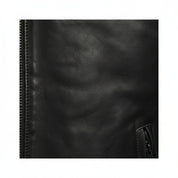 close-up-leather - Men's Cafe Racer Leather Jacket, Black Leather Jacket, Distressed Leather Jacket, Slim Fit Leather Jacket