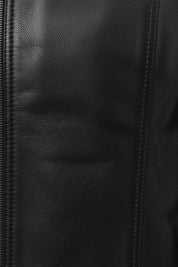 close-up-leather - Men's Classic Leather Jacket, Leather Shirt Collar Jacket, Handmade Leather Jacket, Minimalist Leather Jacket
