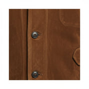 close-up-leather - Men's Field Jacket, Men's Safari Jacket, Suede Leather Jacket, Cognac Brown Jacket