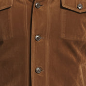 close-up-leather - Men's Field Suede Jacket, Suede Field Jacket, Men's Casual Suede Jacket, Brown Suede Jacket