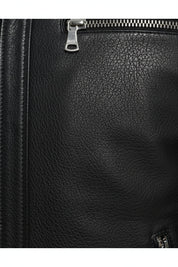 close-up-leather - Men's Racer Leather Jacket, Black Leather Jacket, Cafe Racer Jacket, Slim Fit Biker Jacket