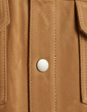 close-up-leather - Men's Trucker Suede Jacket, Suede Truck Jacket, Men's Casual Suede Jacket