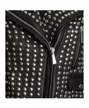 close-up-leather - Women All over sliver studded Moto Jacket, 's Fashion moto Jacket