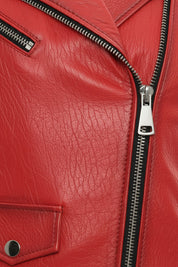 close-up-leather - Women's Biker Leather Jacket, Moto Jacket for Women, Handmade Leather Jacket, Distressed Red Biker Jacket