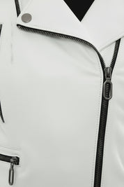 close-up-leather - Women's Biker Leather Jacket, Moto Style Jacket, Leather Motorcycle Jacket, Women's Moto Jacket