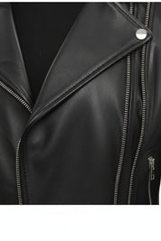 close-up-leather - Women's Biker Leather Jacket, Women's Moto Jacket, Leather Motorcycle Jacket, Women's Leather Moto Jacket