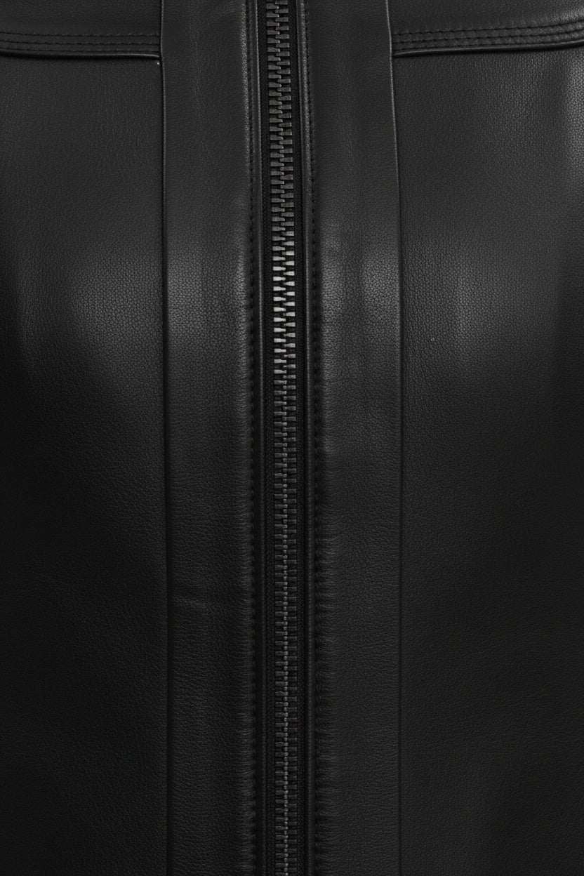 close-up-leather - Women's Cafe Racer Leather Jacket, Women's Biker Jacket, Leather Moto Jacket, Handmade Leather Jacket