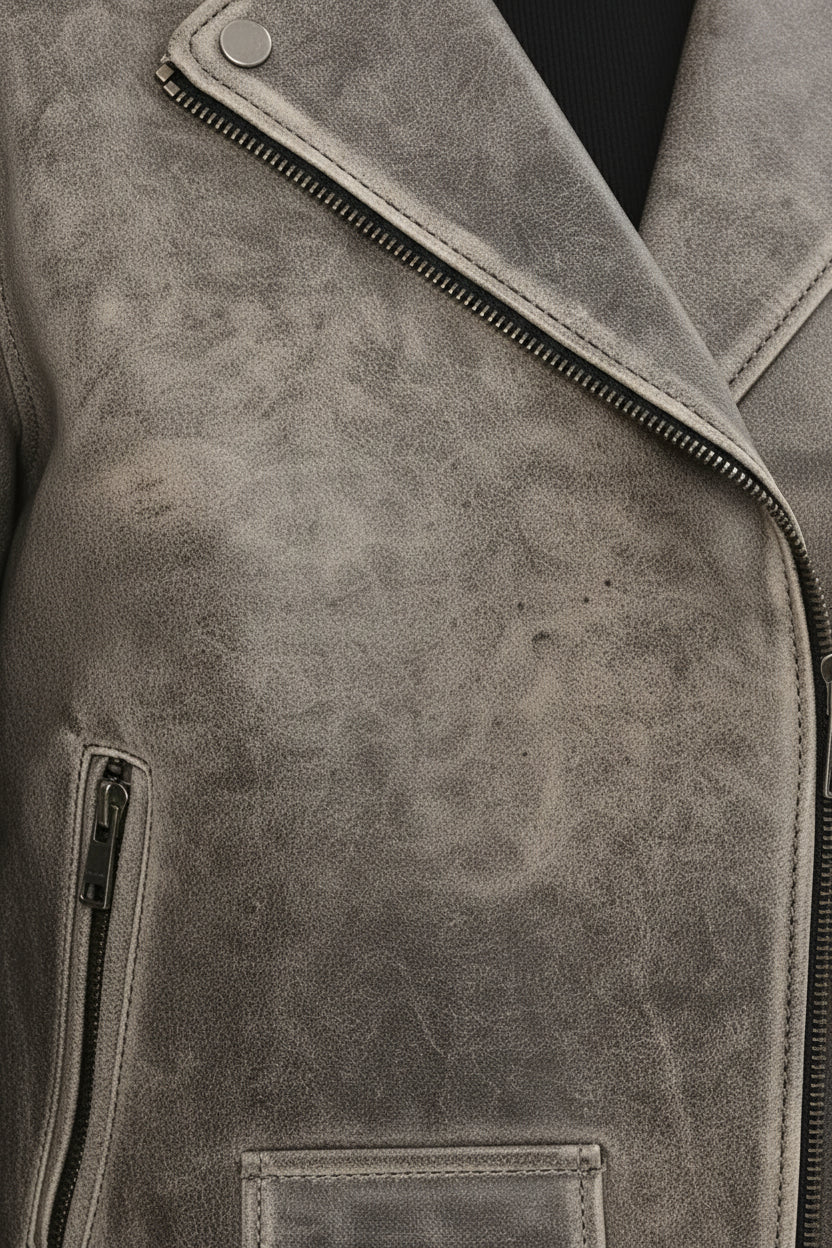 close-up-leather - Women's Moto Jacket, Leather Motorcycle Jacket, Women's Biker Leather Jacket, Distressed Leather Moto Jacket
