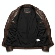 close-up-lining - Men Slim Fit Leather Jacket, Jackets, antique brown Leather Jacket