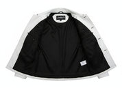 close-up-lining - Men White Cow Leather Western Cowboy Jacket With Fringe, Mens Fringe Jacket