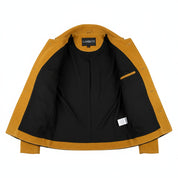 close-up-lining - Men's Cowboy Suede Leather Jacket with Fringes and Beadwork