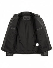 close-up-lining - Men's Easy Rider Leather Motorcycle Jacket