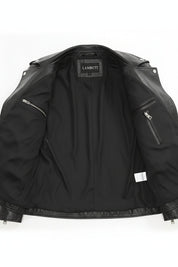close-up-lining - Men's Moto Leather Jacket, Biker Jacket, Leather Motorcycle Jacket, Men's Leather Moto Jacket