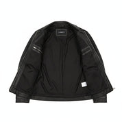 close-up-lining - Men's Trucker Jacket, Suede Leather Jacket, Men's Casual Jacket, Lightweight Leather Jacket