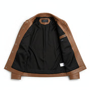 close-up-lining - Men's Trucker Suede Jacket, Casual Suede Jacket, Men's Button-Up Jacket, Lightweight Suede Jacket