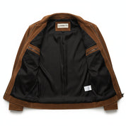 close-up-lining - Men's Trucker Suede Jacket, Suede Biker Jacket, Men's Casual Suede Jacket, Suede Moto Jacket