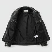 close-up-lining - Punk Men Make to Order Rock Studded Jacket, Moto Biker Jacket