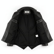 close-up-lining - Punk Men Real Leather Jacket, Steam Jacket Coat Leather Coat Jacket