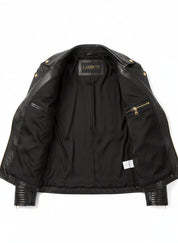 close-up-lining - Women Black Leather Jacket, Leather Jackets For , Fashion Jacket