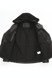 close-up-lining - Women's Asymmetrical Zip Leather Jacket, Women's Leather Biker Jacket, Women's Moto Jacket, Leather Motorcycle Jacket