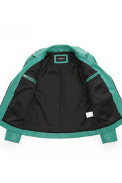 close-up-lining - Women's Biker Leather Jacket, Moto Jacket, Leather Motorcycle Jacket, Women's Moto Jacket