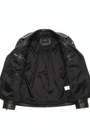 close-up-lining - Women's Biker Leather Jacket, Women's Moto Jacket, Leather Motorcycle Jacket, Women's Leather Moto Jacket