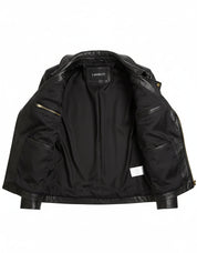 close-up-lining - Women's Leather Jacket, Biker Leather Jacket, Black Leather Jacket Womens