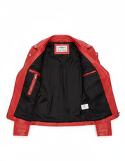 close-up-lining - Women's Moto Leather Jacket, Women's Motorcycle Jacket, Leather Biker Jacket, Women's Leather Moto Jacket