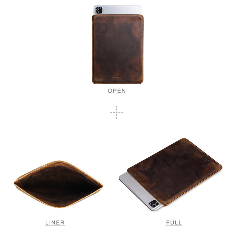 Cowhide Leather Sleeve Cover for iPad Pro 11" & iPad Air