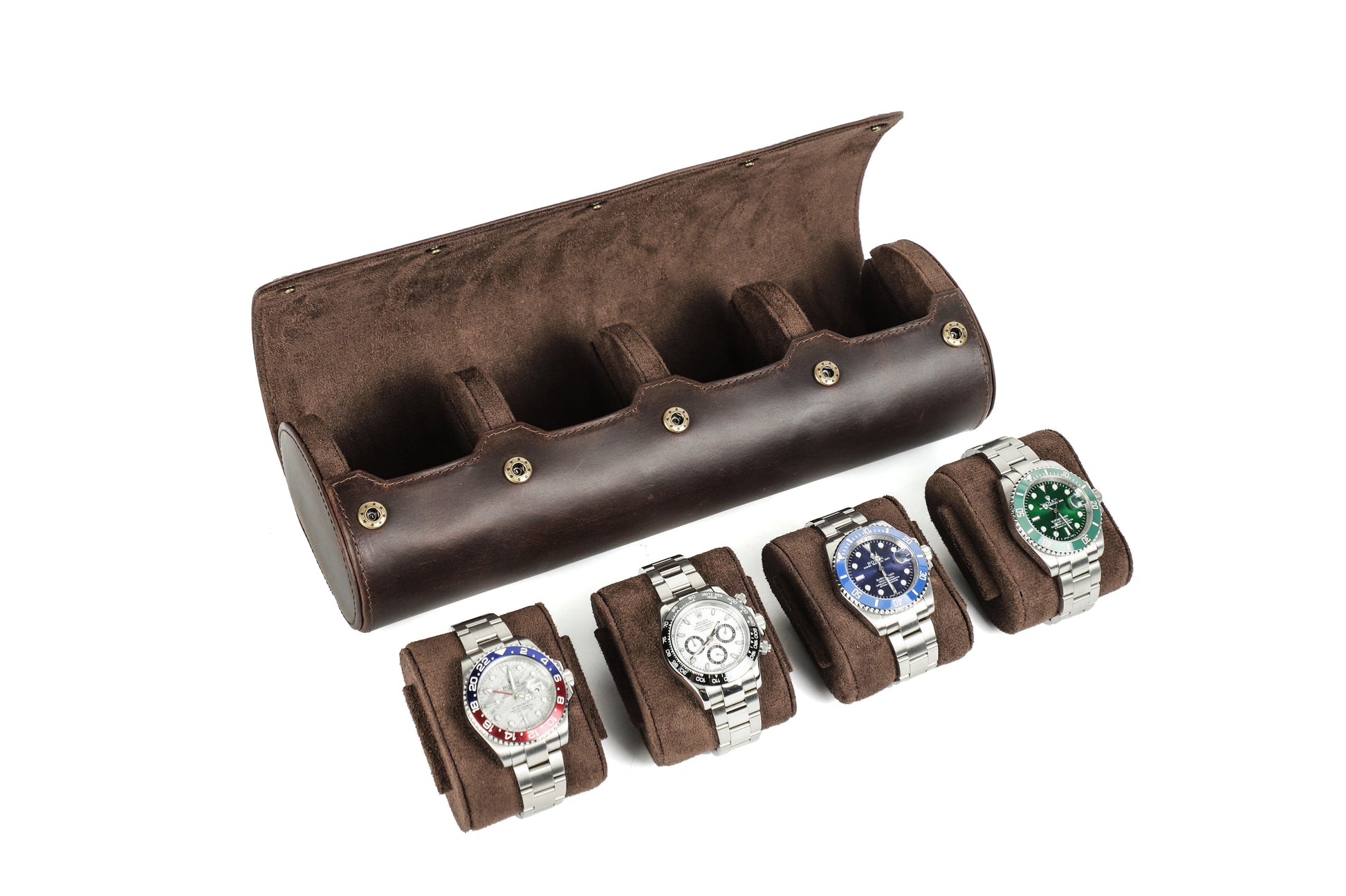 Crazy Horse Leather 4 Slots Watch Box