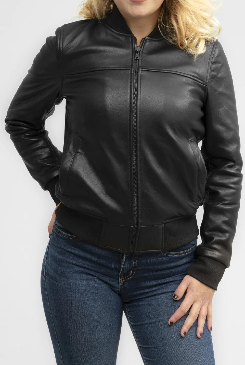 Gothic Women's Black Diamond Leather Jacket, Women's Rocker Style Cowhide Jacket