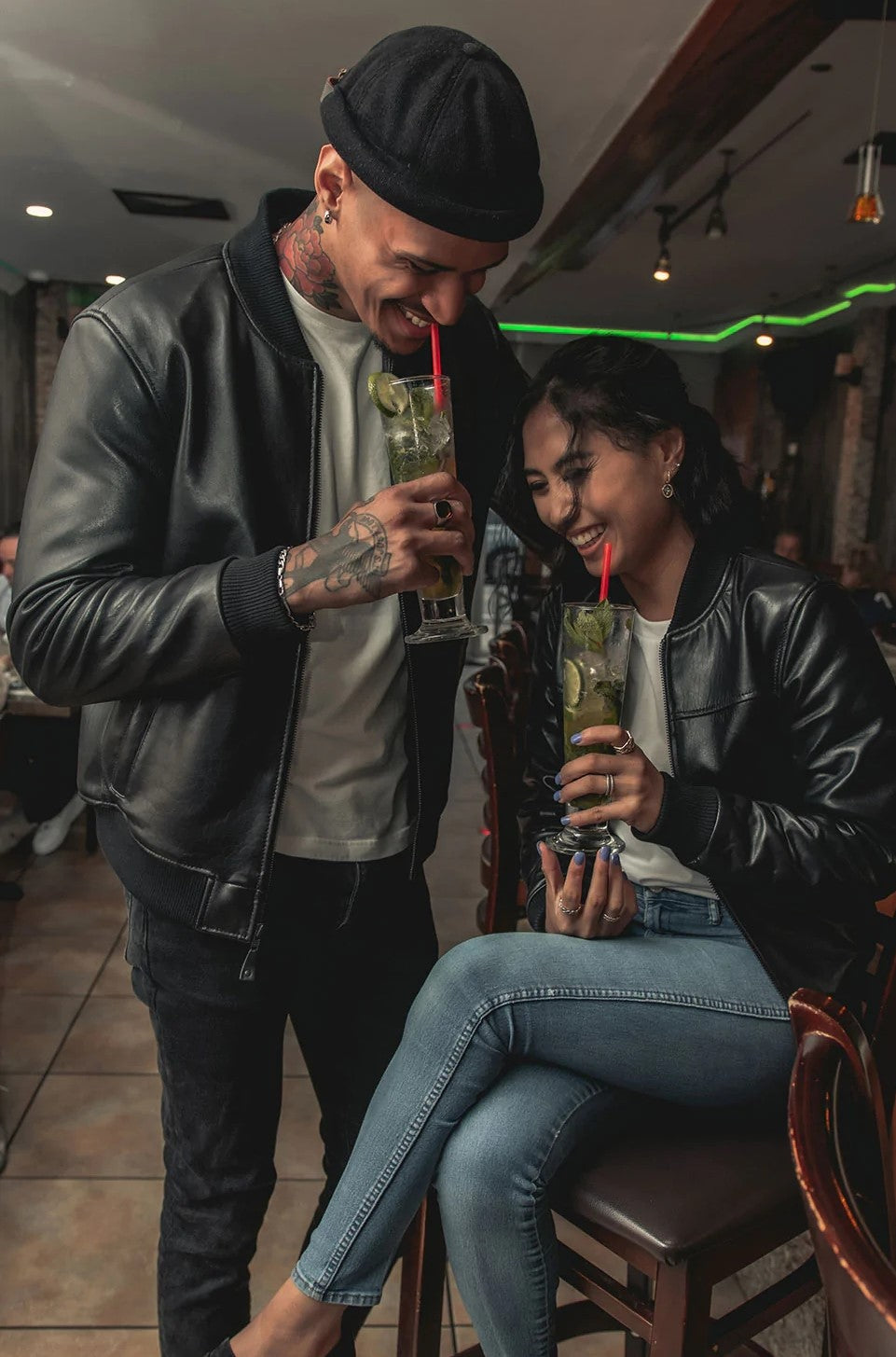 Gothic Women's Black Diamond Leather Jacket, Women's Rocker Style Cowhide Jacket - Image 7