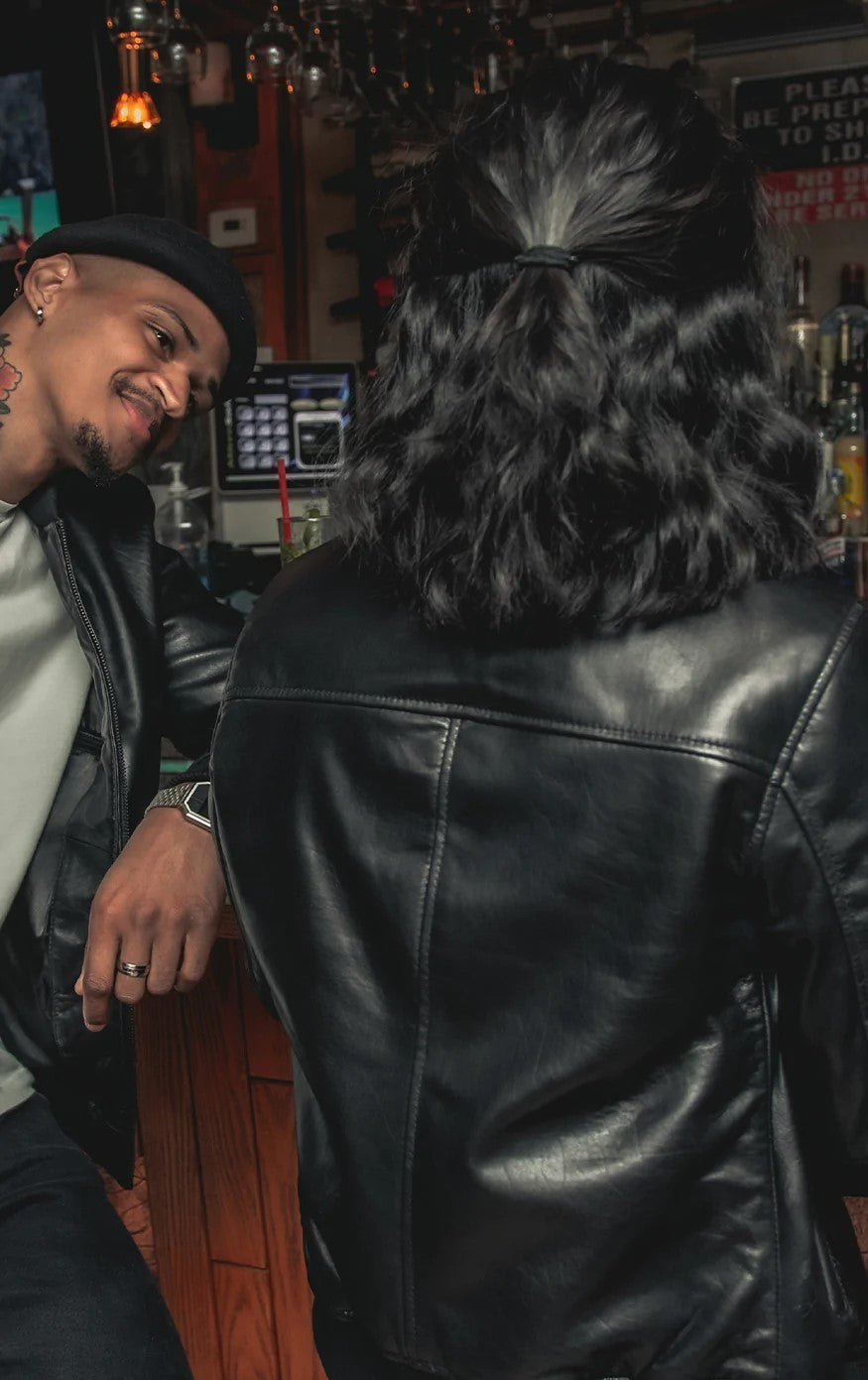 Gothic Women's Black Diamond Leather Jacket, Women's Rocker Style Cowhide Jacket - Image 8