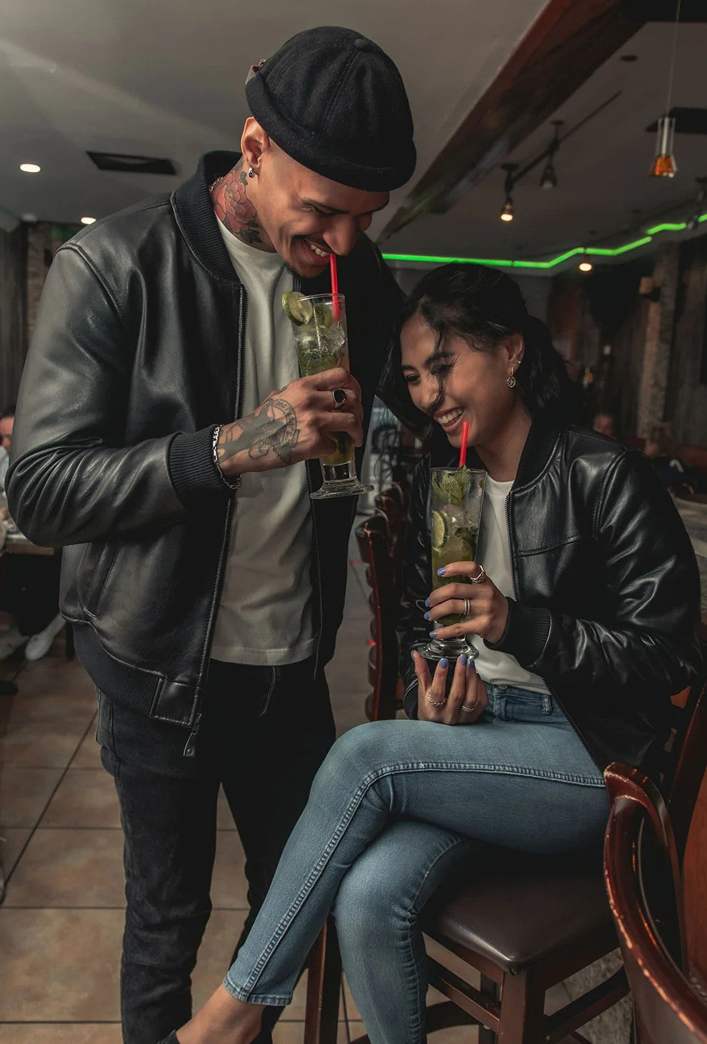 Gothic Women's Black Diamond Leather Jacket, Women's Rocker Style Cowhide Jacket - Image 5